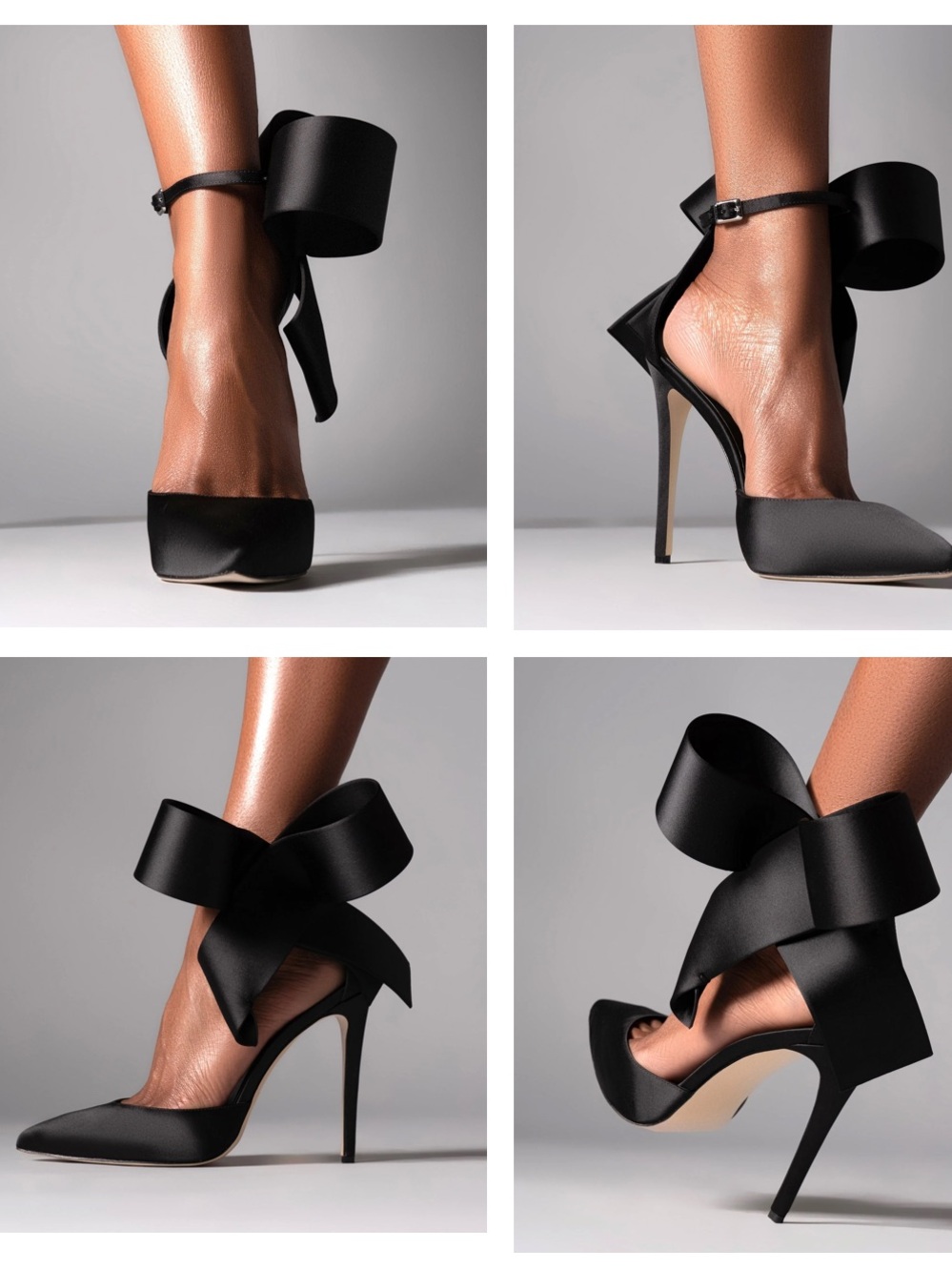 Aminah Abdul Jillil Pump Black Suede Women’s Heel - Elegant Bow Detail NWT Sz 8 - Picture 10 of 10
